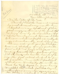 Letter from Lucille St. Clair to the editor of The Crisis