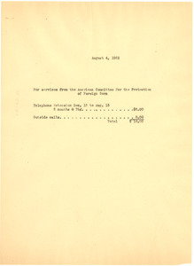 American Committee for the Protection of Foreign Born receipt