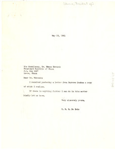 Letter from W. E. B. Du Bois to President of Ghana