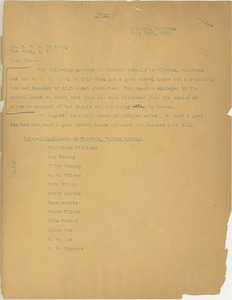 Letter from Christena Williams to W. E. B. Du Bois