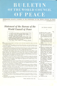 Bulletin of the World Council of Peace, number 19