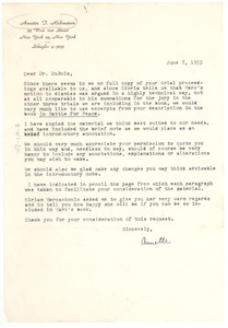 Letter from Annette T. Rubinstein to W. E. B. Du Bois