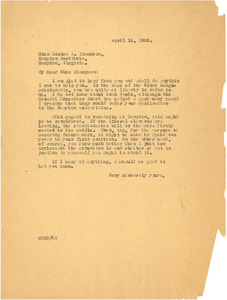 Letter from W. E. B. Du Bois to Louise A. Thompson