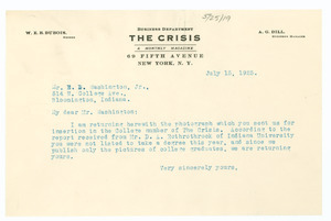 Letter from Crisis to E. D. Washington