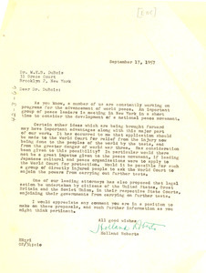Letter from American Russian Institute to W. E. B. Du Bois