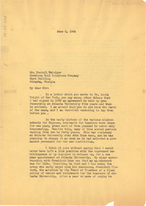 Letter from W. E. B. Du Bois to Kendall Weisiger