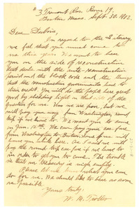 Letter from William Monroe Trotter to W. E. B. Du Bois