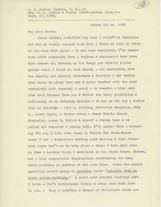 Transcript of letter from Erasmus Darwin Hudson to Martha Hudson