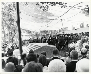 Mayor John F. Collins attending a commencement ceremony