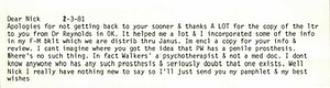 Correspondence from Lou Sullivan to Nicholas Ghosh (February 3, 1981)