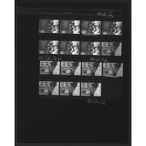 Film strips with images of adults in offices