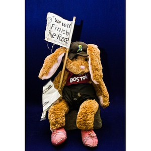 Stuffed animal from the Boston Marathon memorial at Copley Square