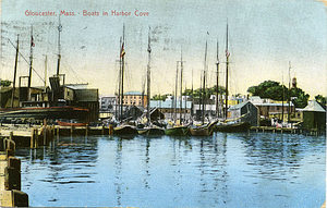 Gloucester, Mass, boats in harbor cove