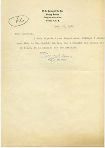 Letter from W. E. B. Du Bois to James Aronson