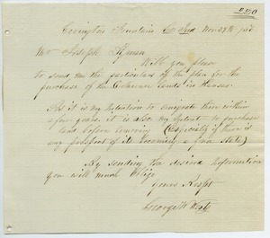 Letter from George W. Werts to Joseph Lyman