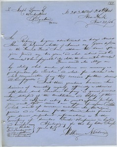 Letter from William Neison to Joseph Lyman
