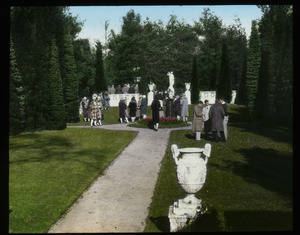 A. H. Dakin garden (crowd in a formal garden)