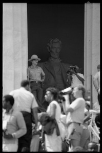 Gathering in front of the Lincoln Memorial, 25th Anniversary of the March on Washington