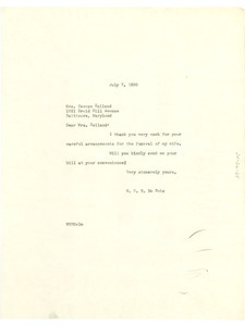 Letter from W. E. B. Du Bois to Mrs. George Holland