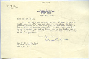 Letter from Rushton Coulborn to W. E. B. Du Bois