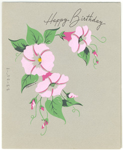 Birthday card from Mrs. George W. Roberts to W. E. B. Du Bois