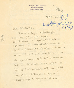 Letter from Marthe Sturm to W. E. B. Du Bois