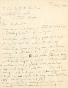 Letter from Charles Enoch Wheeler to W. E. B. Du Bois