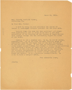 Circular letter from W. E. B. Du Bois to Dorothy Canfield Fisher