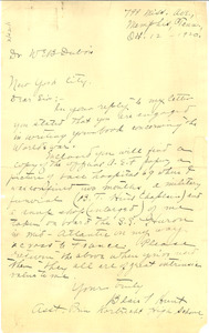 Letter from Blair T. Hunt to W. E. B. Du Bois