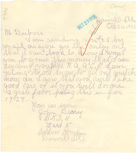 Letter from John Berry to W. E. B. Du Bois