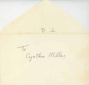 Letter from Toni Gutwirth to Cynthia Miller