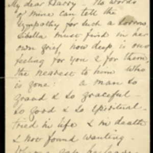 Letter from Florence Nightingale to Sir Harry Verney and transcript
