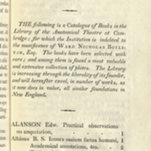 Catalogue of Books in the Boylston Medical Library (1824)