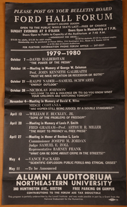 Poster for Ford Hall Forum Season, 1978-1979