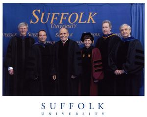 Rudy Giuliani and others at the 2006 Suffolk University Law School commencement