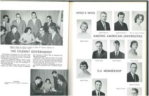 Student Government section from the 1961 issue of Suffolk University's Beacon/Lex yearbook