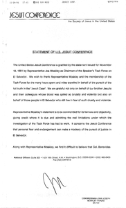 Statement of U.S. Jesuit Conference regarding Jesuit investigation, 18 November 1991