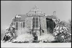 Exterior of Bapst during winter