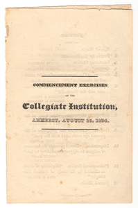 Amherst College Commencement program, 1824 August 25