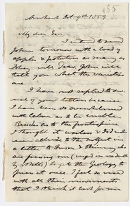 Edward Hitchcock letter to Edward Hitchcock, Jr., 1859 October 9