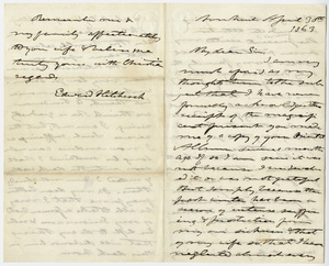Edward Hitchcock letter to Henry J. Van-Lennep, 1863 April 30
