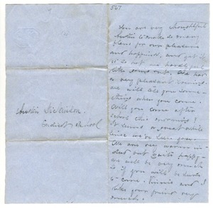 Emily Dickinson letter to W. Austin Dickinson