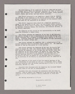 Amherst College faculty meeting minutes and Committe of Six meeting minutes 1958/1959