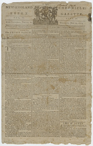 The New England Chronicle, or, The Essex Gazette, June 22-29, 1775