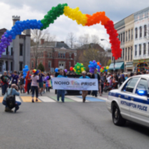 Pride Parade at Rainbow Crosswalk
