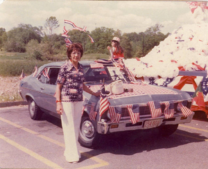 Connie's decorated car for 250th parade