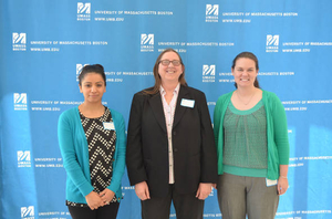 Jennifer Brown, Awat Osman and Jaime Lugas at the UMass Boston Mass. Memories Road Show