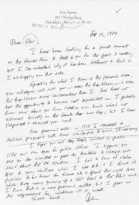 Letter from Arlen Specter to Paul Tsongas