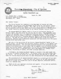 Letter to U.S. Senator Paul E. Tsongas from Charles P. McKean