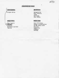 Legislative Aid assignments: Transportation Issues